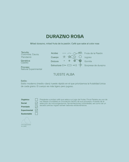 Durazno Rosa - Café Especialidad Estilo Moderno | 250 g y 1 kg