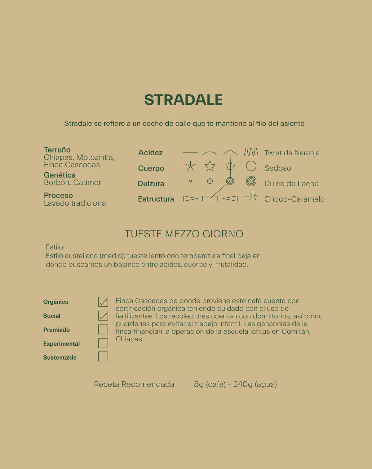 Stradale - Café Orgánico Especialidad Tueste Australiano | 1 kg