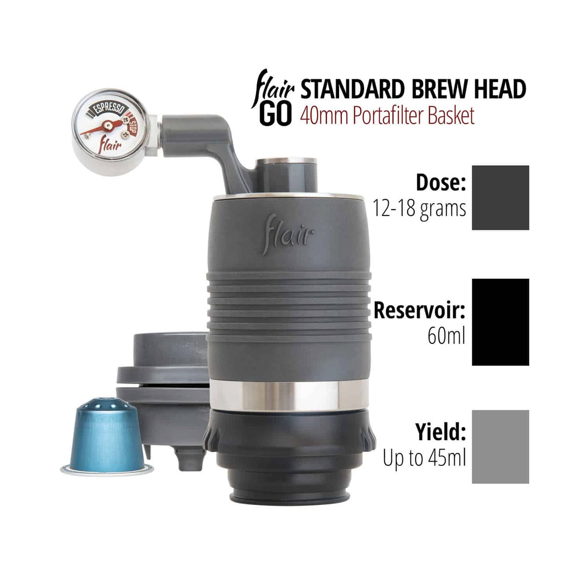Flair GO - Cafetera De Espresso Manual, Portátil y Plegable
