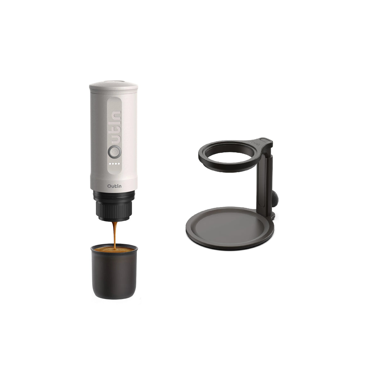 Kit Outin - Cafetera Espresso Portátil Con Soporte