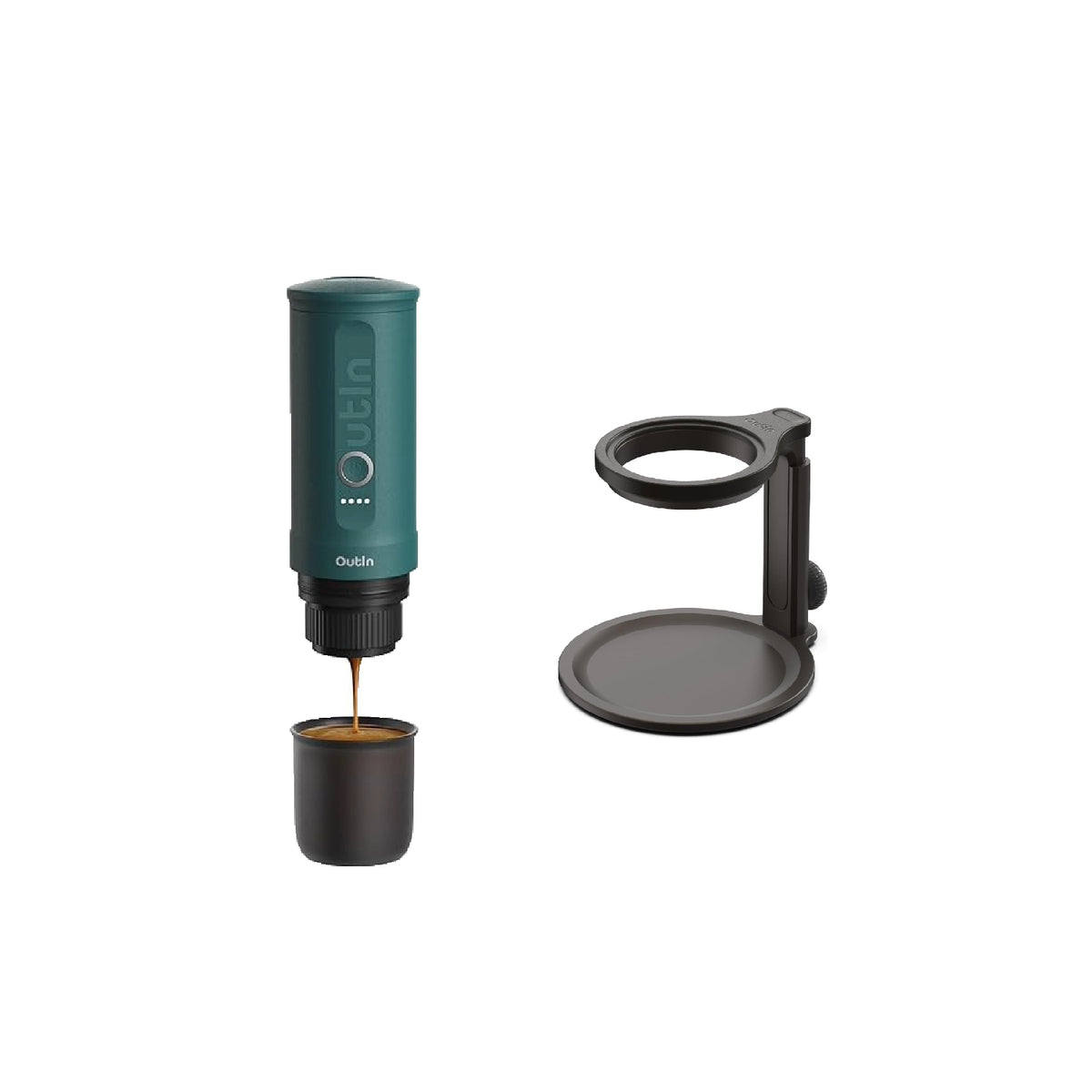 Kit Outin - Cafetera Espresso Portátil Con Soporte
