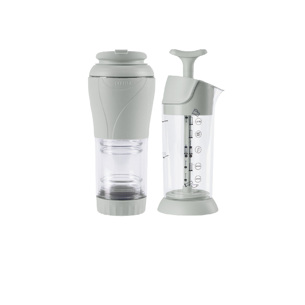 Pressca - Kit Cafetera Portátil Y Espumador De Leche