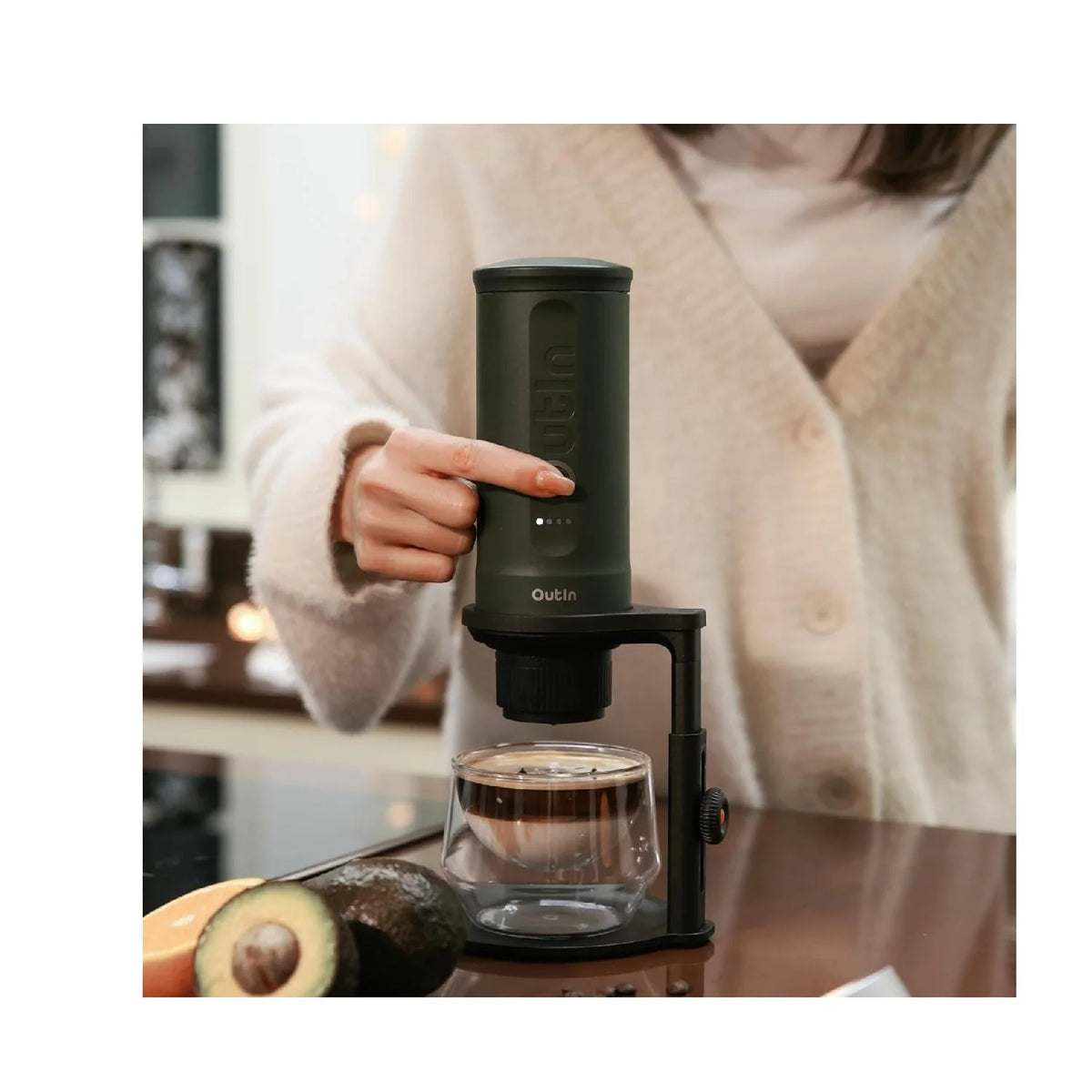 Kit Outin - Cafetera Espresso Portátil Con Soporte