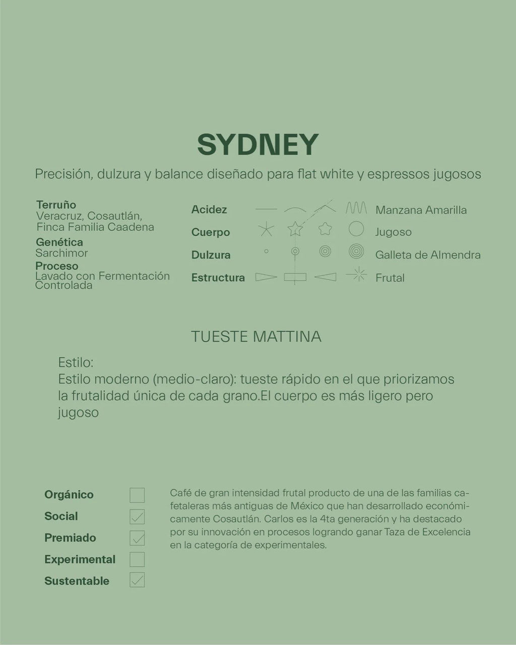 Sydney - Café Calidad Especialidad Estilo Moderno | 1 kg