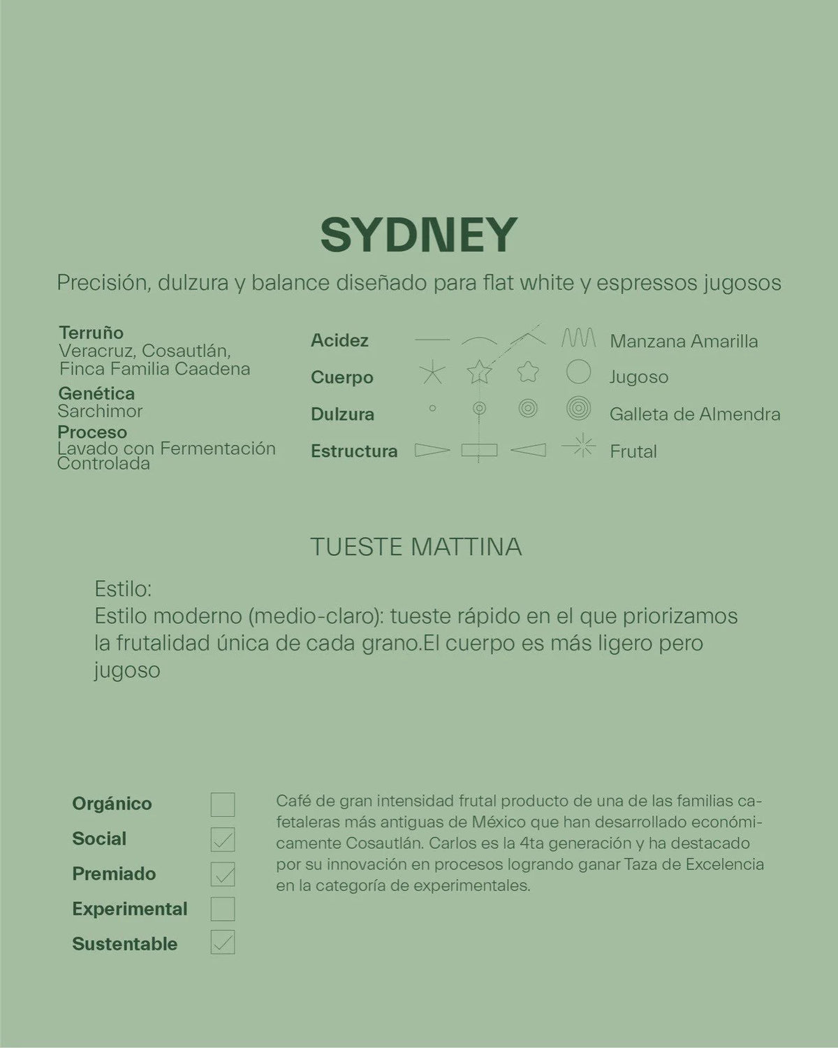 Sydney - Café Calidad Especialidad Estilo Moderno | 1 kg